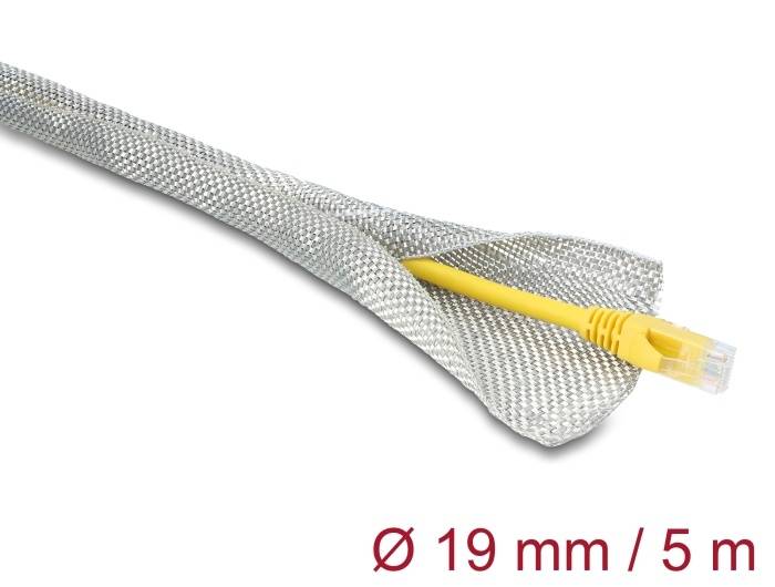 20994 - Delock Geflechtschlauch zur EMV Abschirmung selbstschließend 5 m x 19 mm