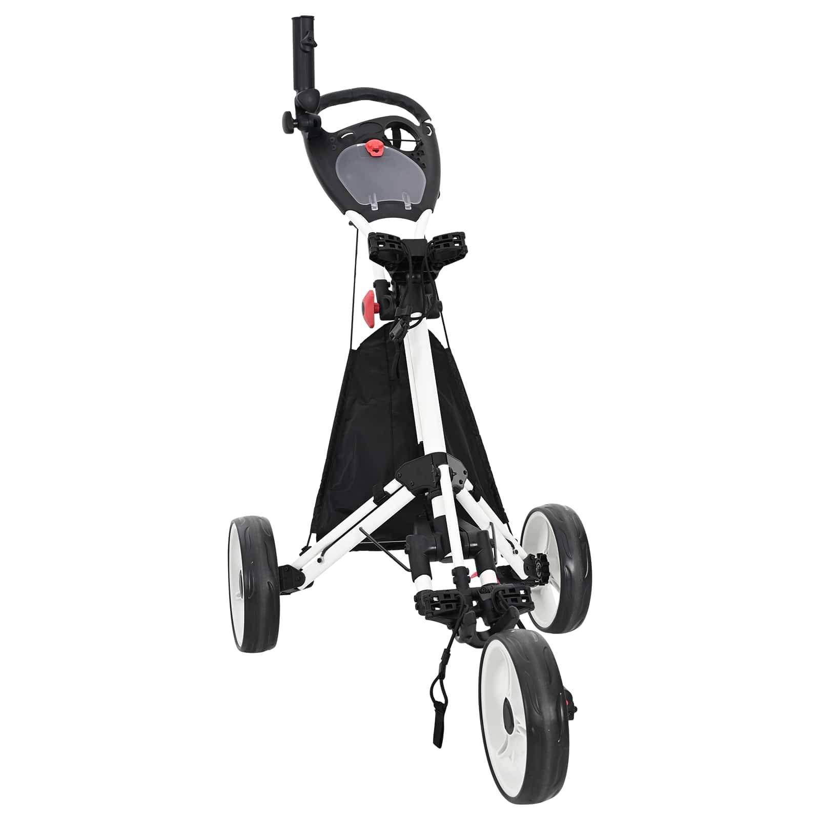 vidaXL Golf-Dolly Schwarz und Weiß Aluminium Klappbar