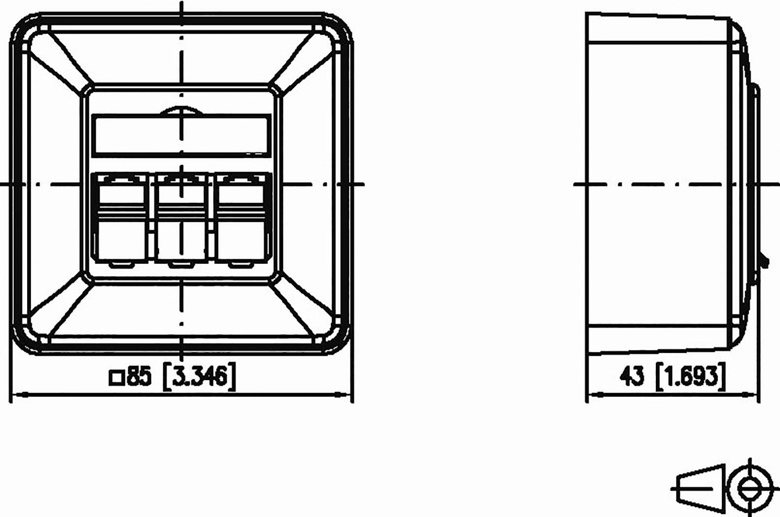 Metz Connect Netzwerkdose Aufputz CAT 6a 3 Port Reinweiß