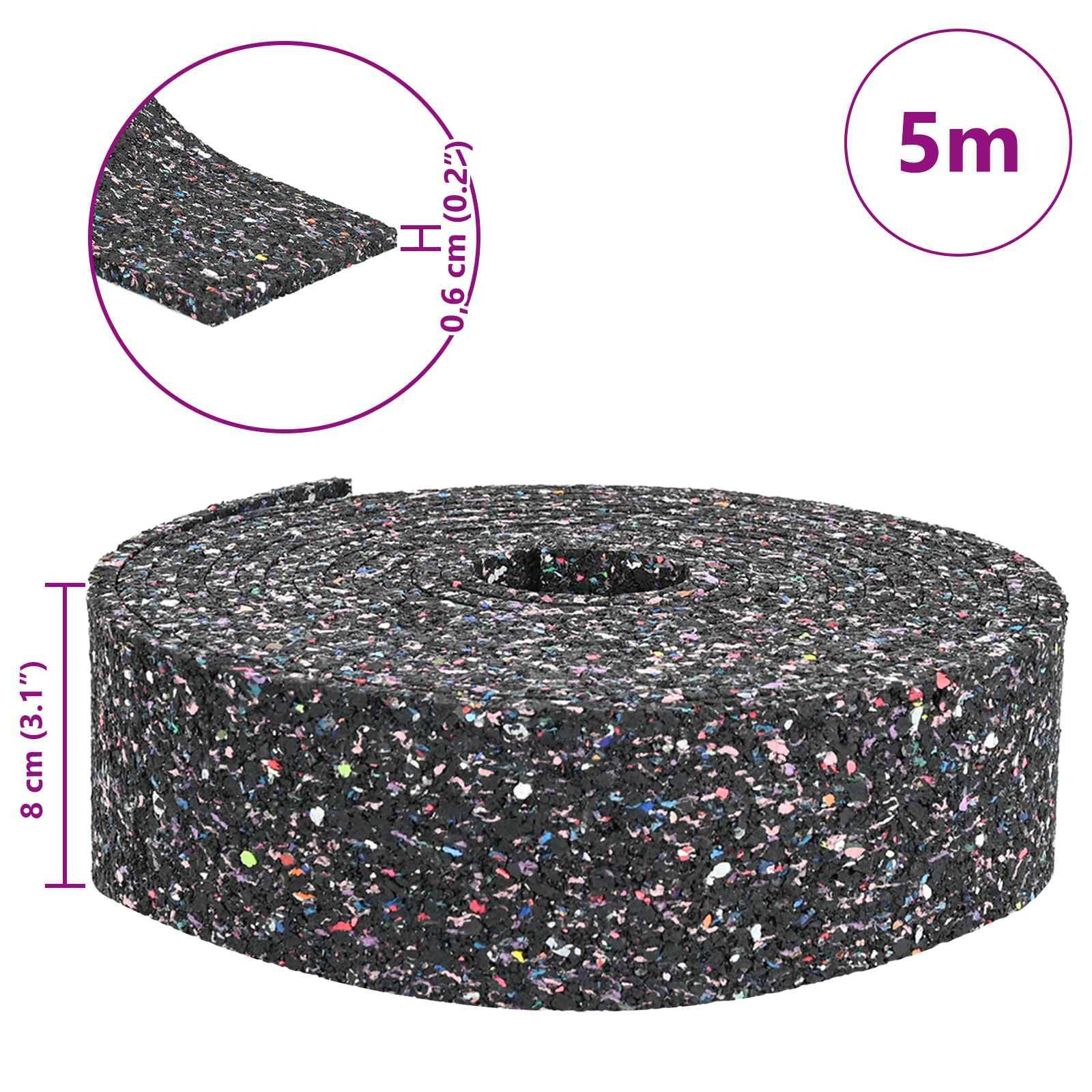 vidaXL Gummi-Granulat-Rolle Schwarz 500 x 8 x 0,6 cm Gummi