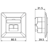 Metz Connect 1307381002-I Netzwerkdose Unterputz Einsatz mit Zentralplatte und Rahmen CAT 6 2 Port Reinweiß Metz Connect 1307381002-I Netzwerkdose Unterputz Einsatz mit Zentralplatte und Rahmen CAT 6 2 Port Reinweiß