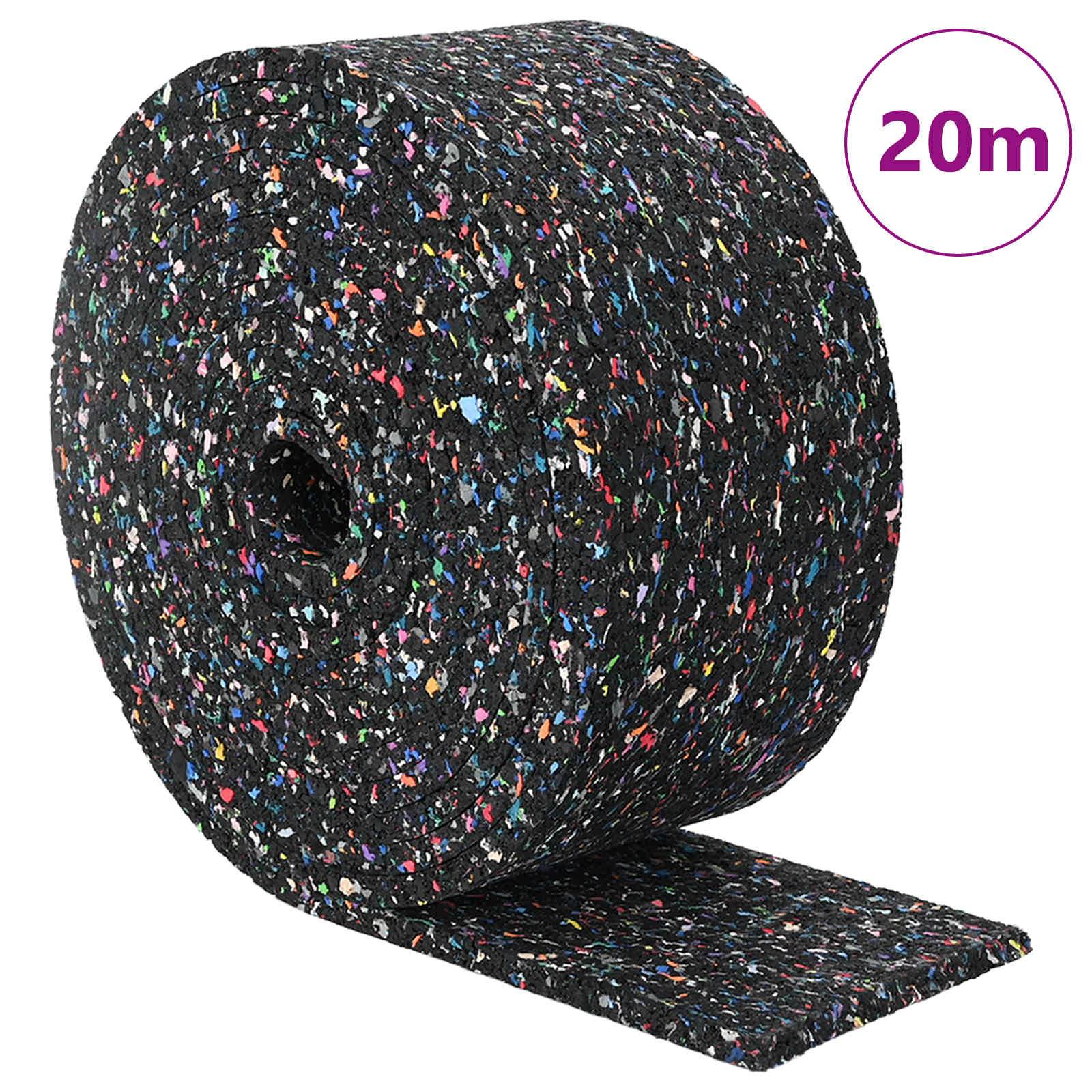 vidaXL Gummi-Granulat-Rolle Schwarz 2000 x 10 x 0,8 cm Gummi