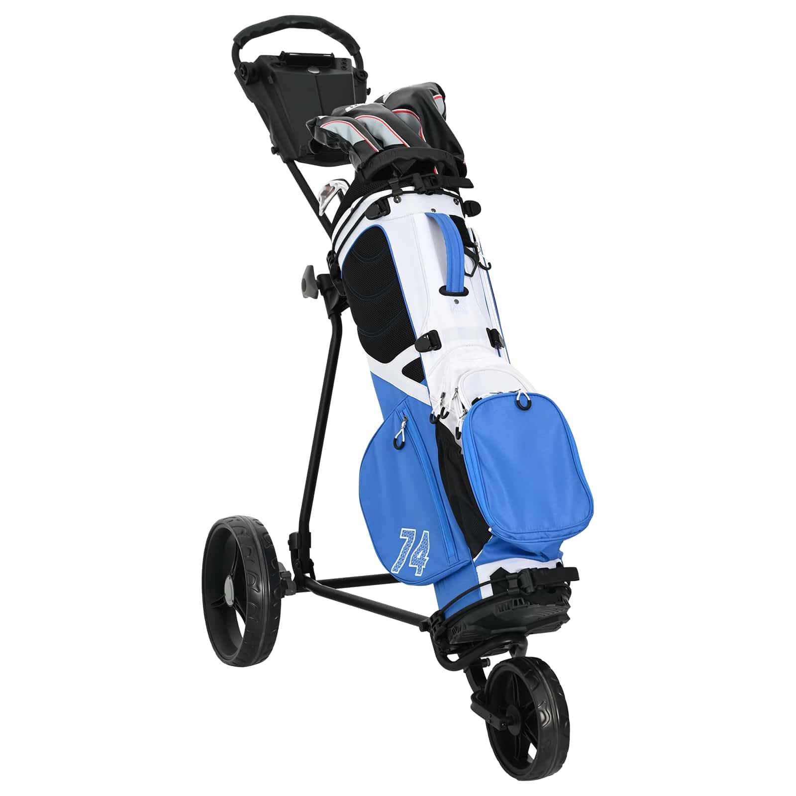 vidaXL Golf-Dolly Schwarz Eisen Klappbar