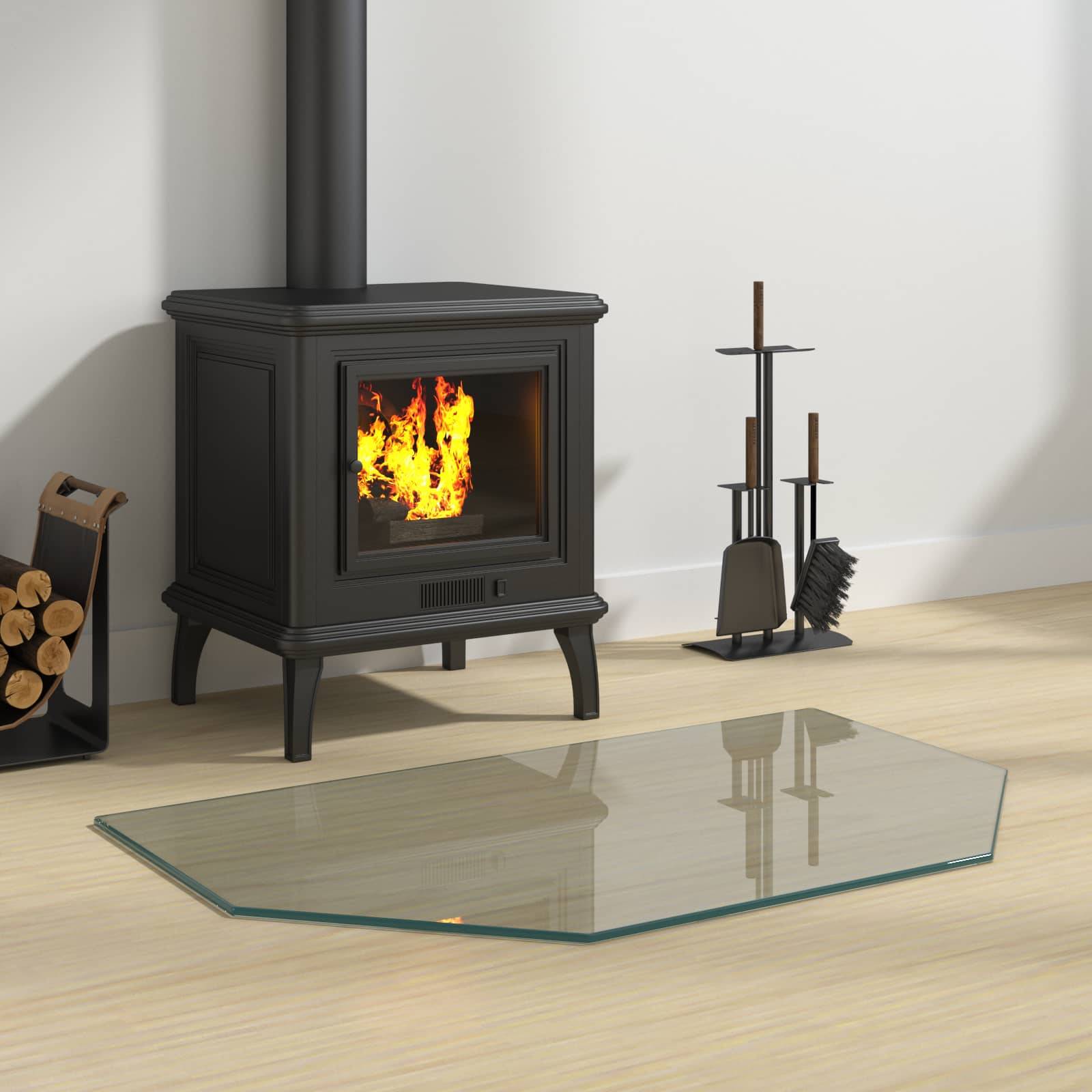 vidaXL Feuerstelle Glasplatte Transparent 80 x 50 cm Glas