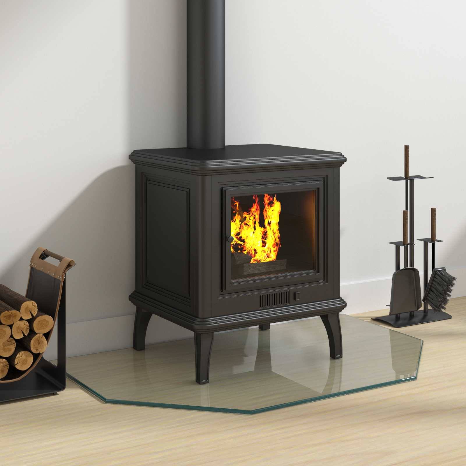 vidaXL Feuerstelle Glasplatte Transparent 80 x 50 cm Glas