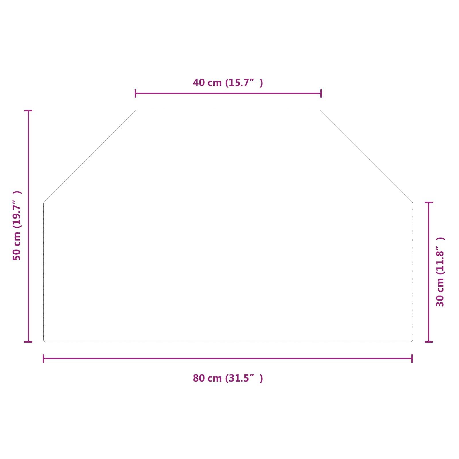 vidaXL Feuerstelle Glasplatte Transparent 80 x 50 cm Glas