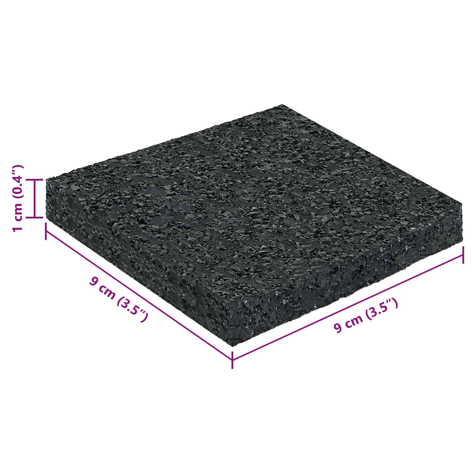 vidaXL Gummigranulat-Patiopad Schwarz 9 x 9 x 1 cm Gummi