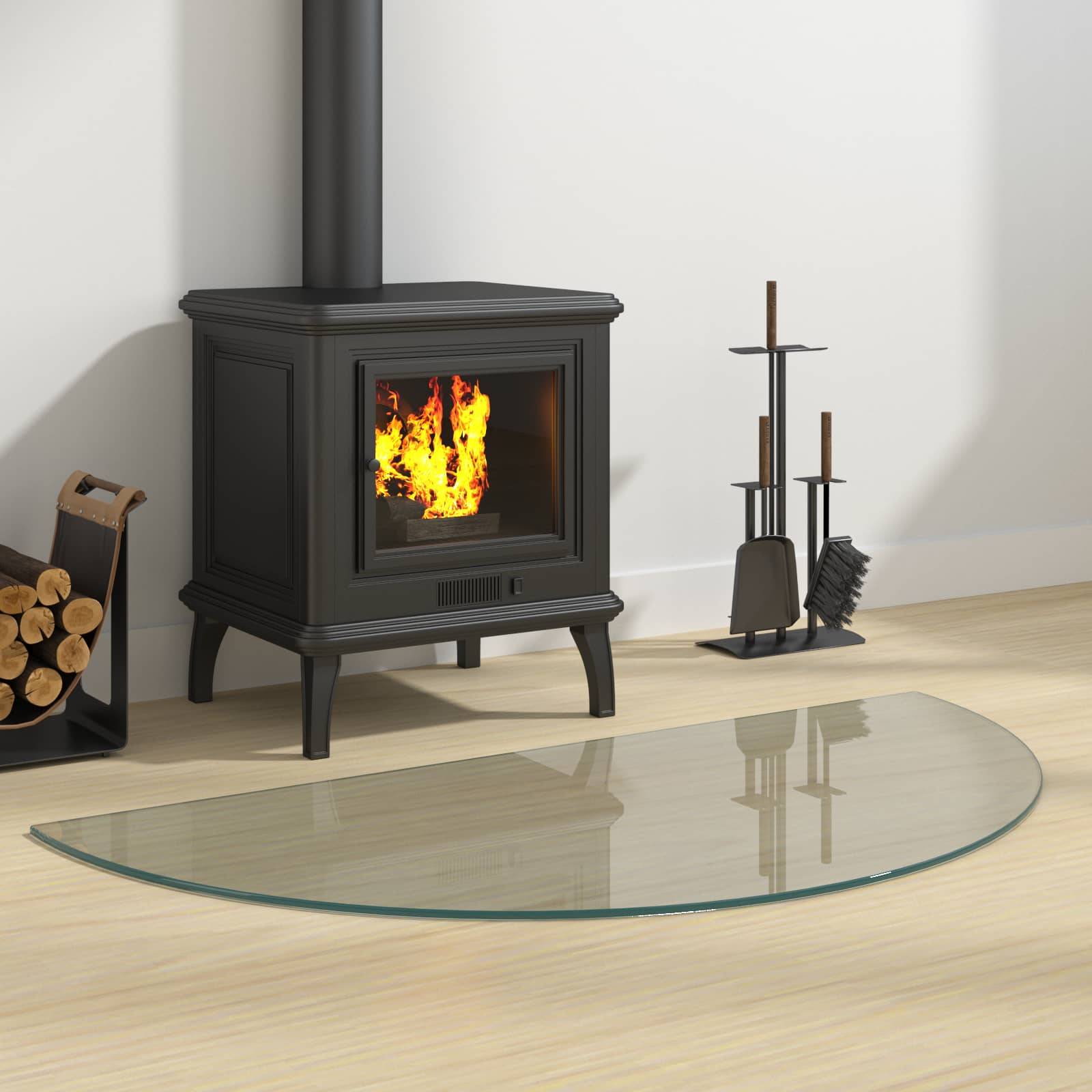 vidaXL Feuerstelle Glasplatte Transparent 1000 x 500 mm Glas
