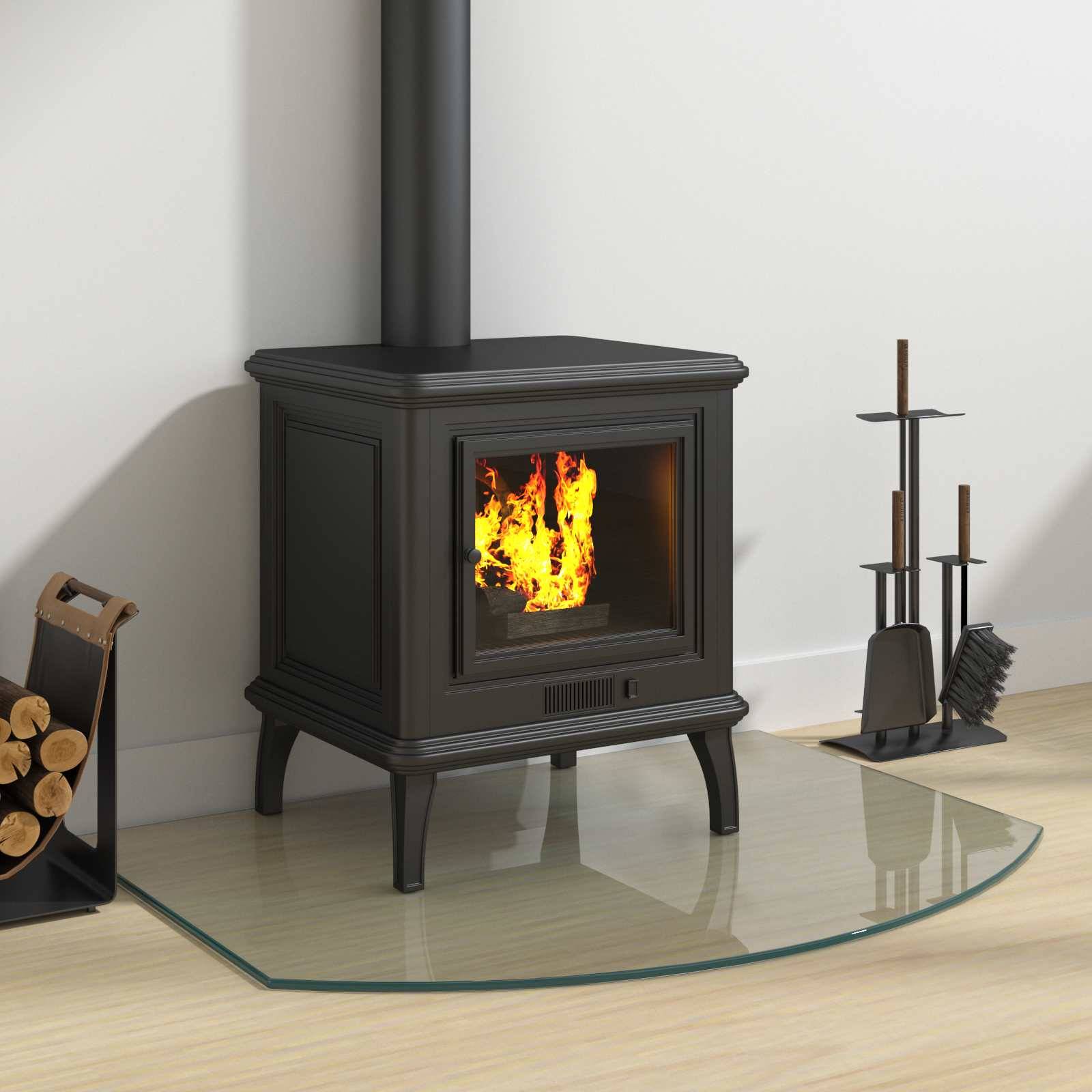 vidaXL Feuerstelle Glasplatte Transparent 80 x 60 cm Glas