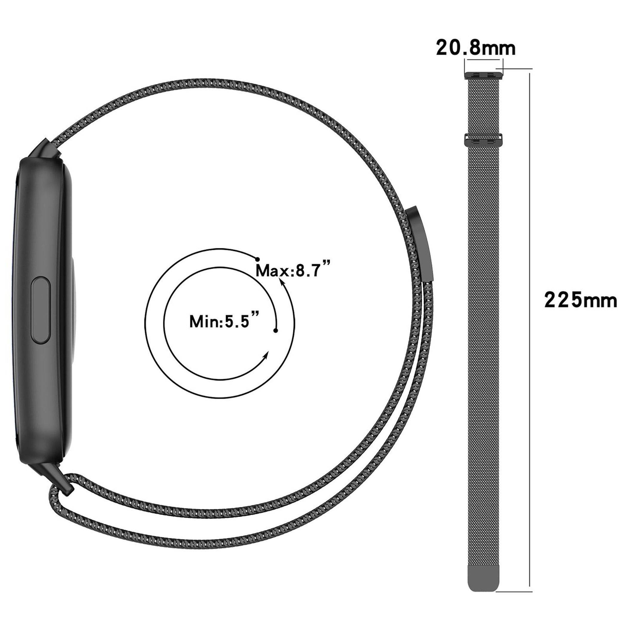 Smartwatch Armband Metall für Huawei Band 11 / 11 Pro Magnetverschluss Schwarz