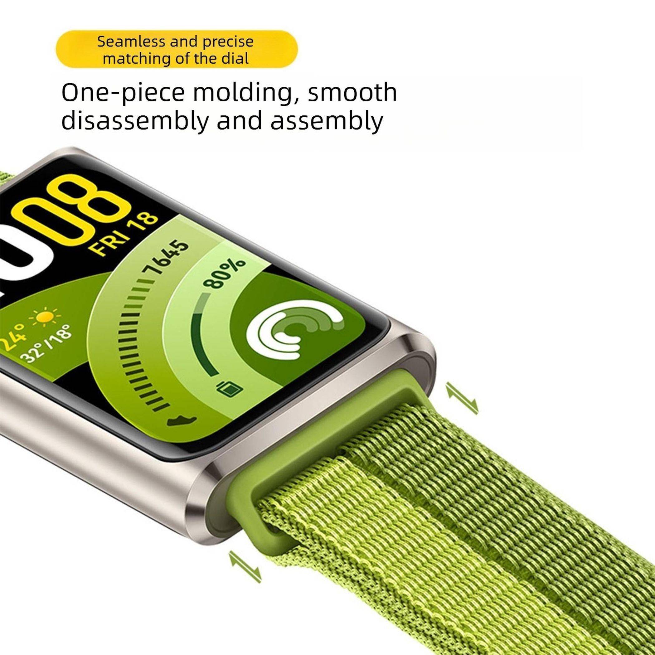Smartwatch Armband Nylon für Huawei Band 11 / 11 Pro Klettverschluss Schwarz