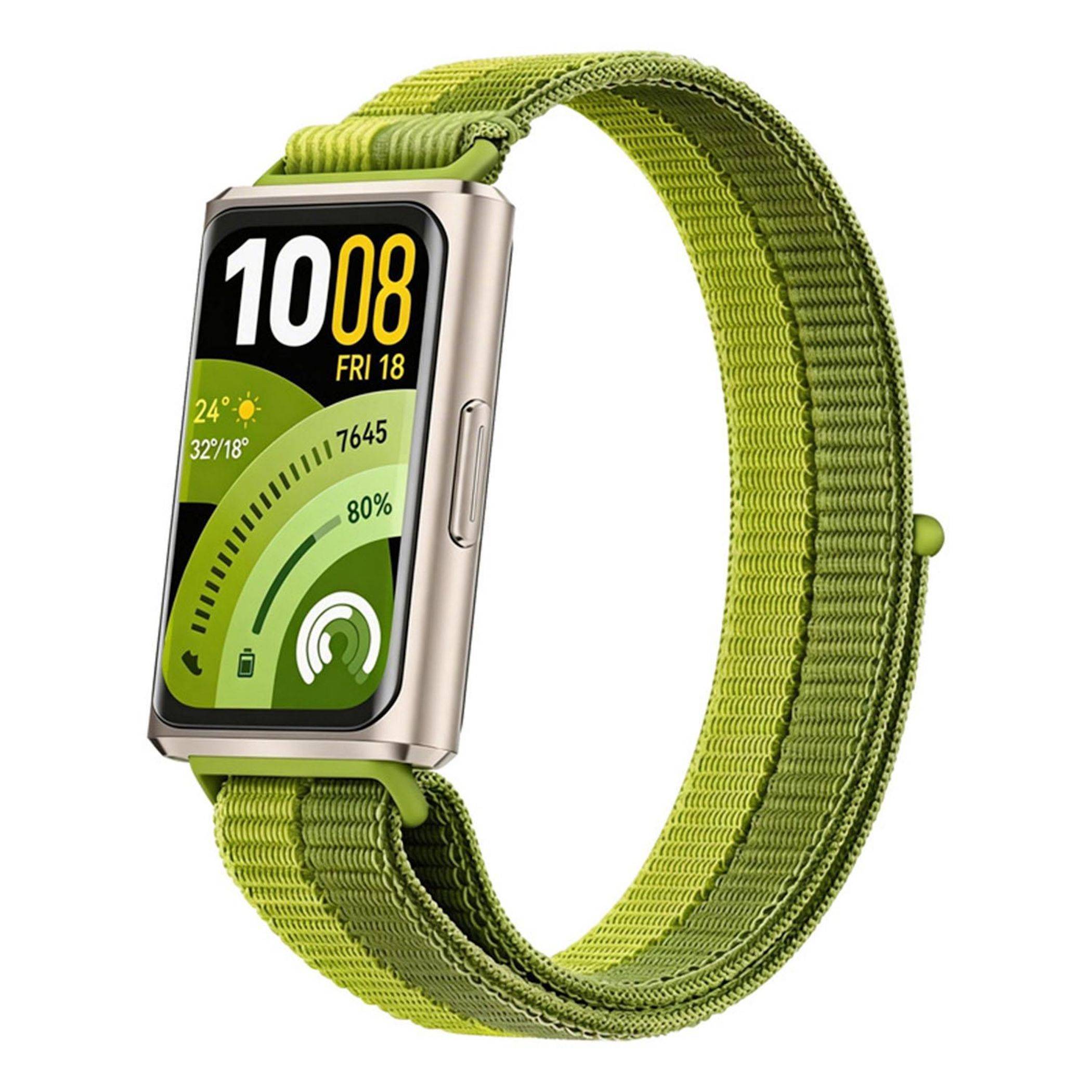 Smartwatch Armband Nylon für Huawei Band 11 / 11 Pro Klettverschluss Dunkelgrün