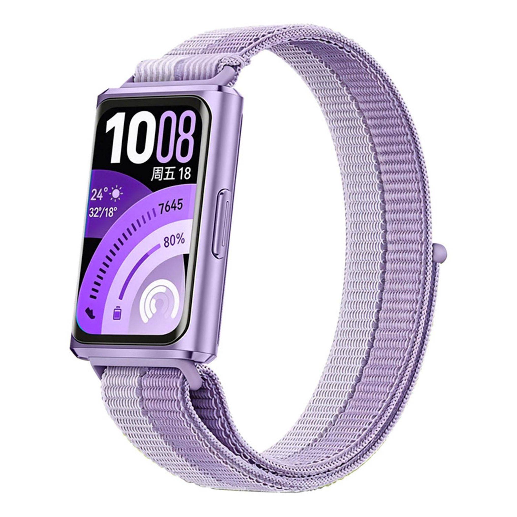 Smartwatch Armband Nylon für Huawei Band 11 / 11 Pro Klettverschluss Lila