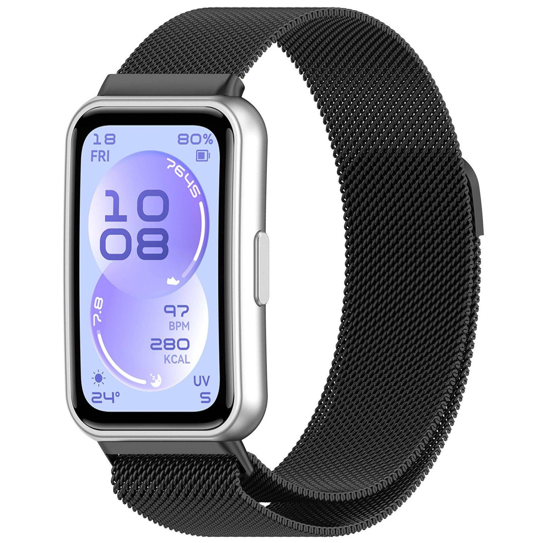 Smartwatch Armband Metall für Huawei Band 11 / 11 Pro Magnetverschluss Schwarz