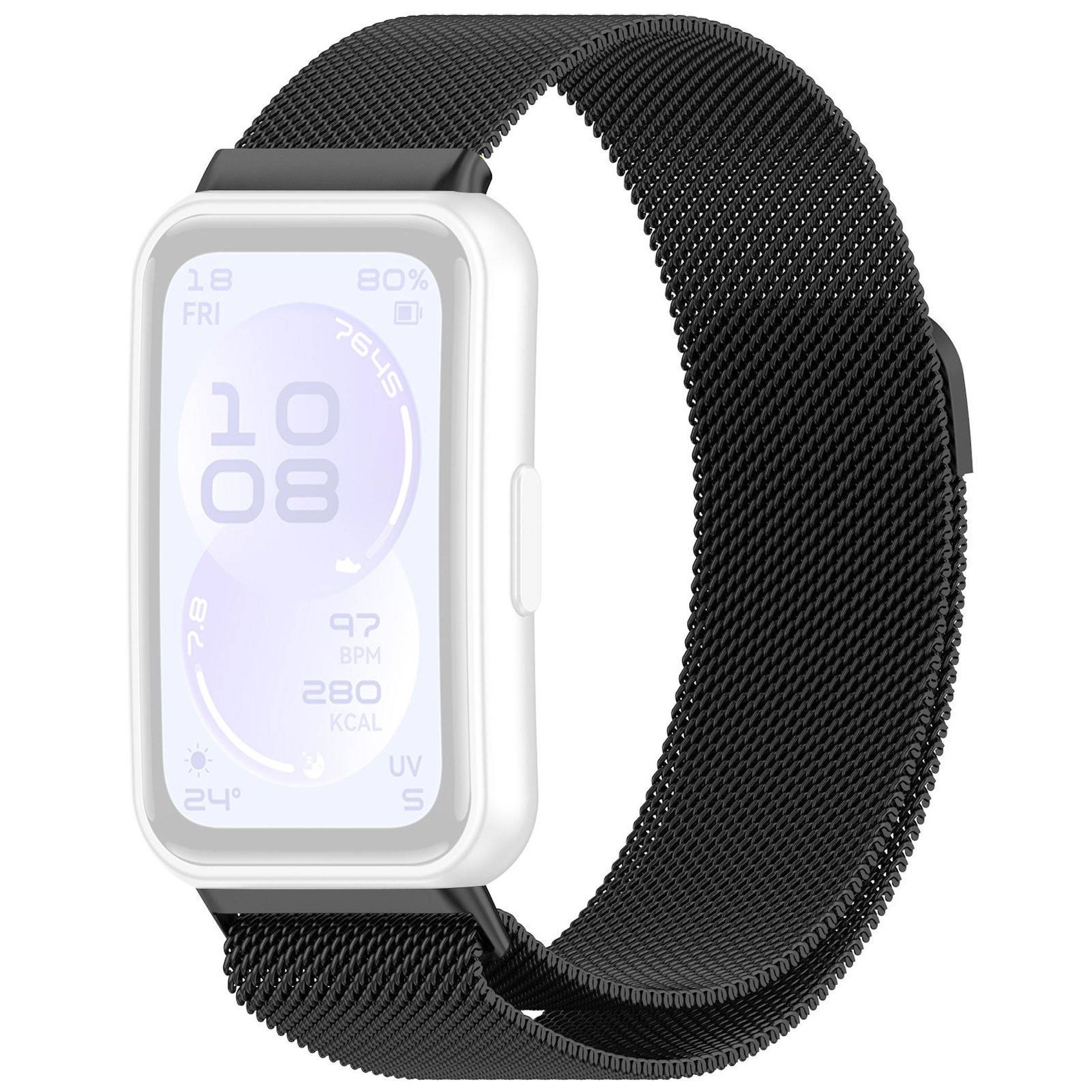 Smartwatch Armband Metall für Huawei Band 11 / 11 Pro Magnetverschluss Schwarz