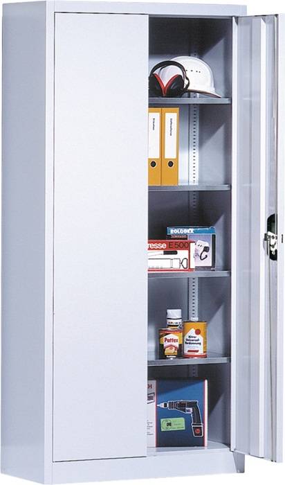 Flügeltürenschrank H1950xB930xT400mm lichtgrau/lichtgrau 4 BD Trgf.70 kg