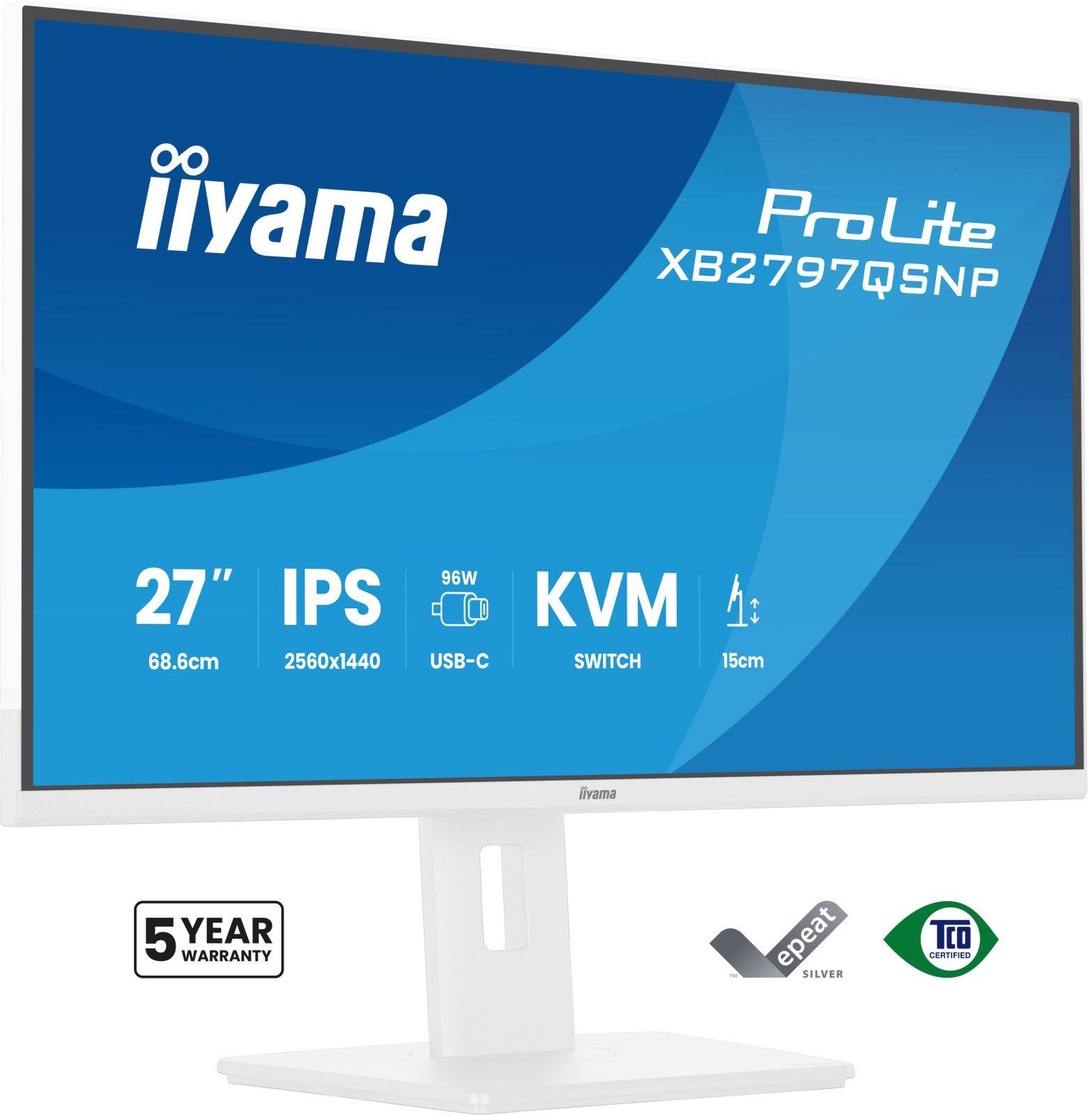 iiyama 27iWIDE LCD QHD IPS panel LED Bl. Adaptive Sync USB-Hub 2xOut v3.2 Flachbildschirm TFT/LCD