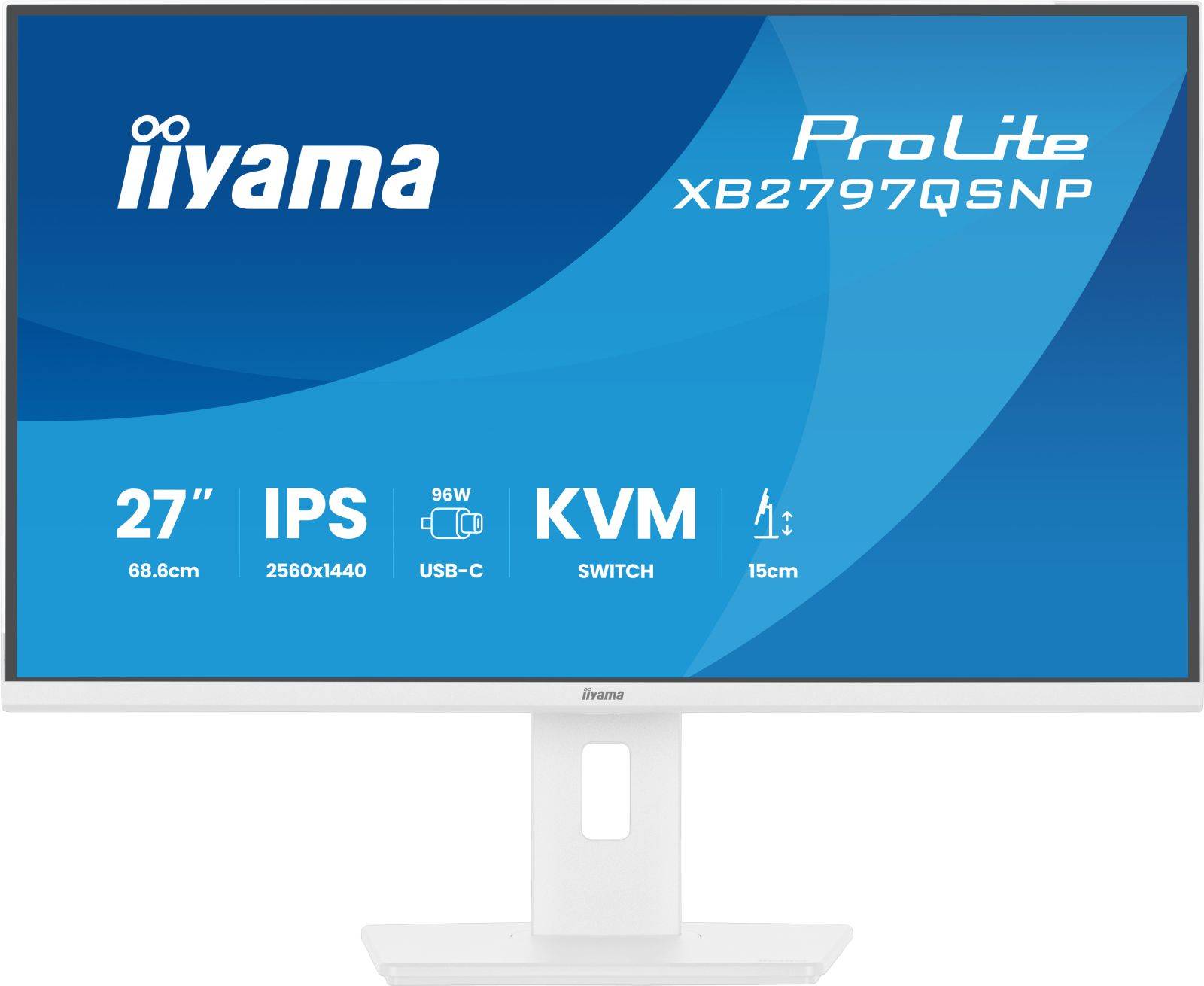iiyama 27iWIDE LCD QHD IPS panel LED Bl. Adaptive Sync USB-Hub 2xOut v3.2 Flachbildschirm TFT/LCD