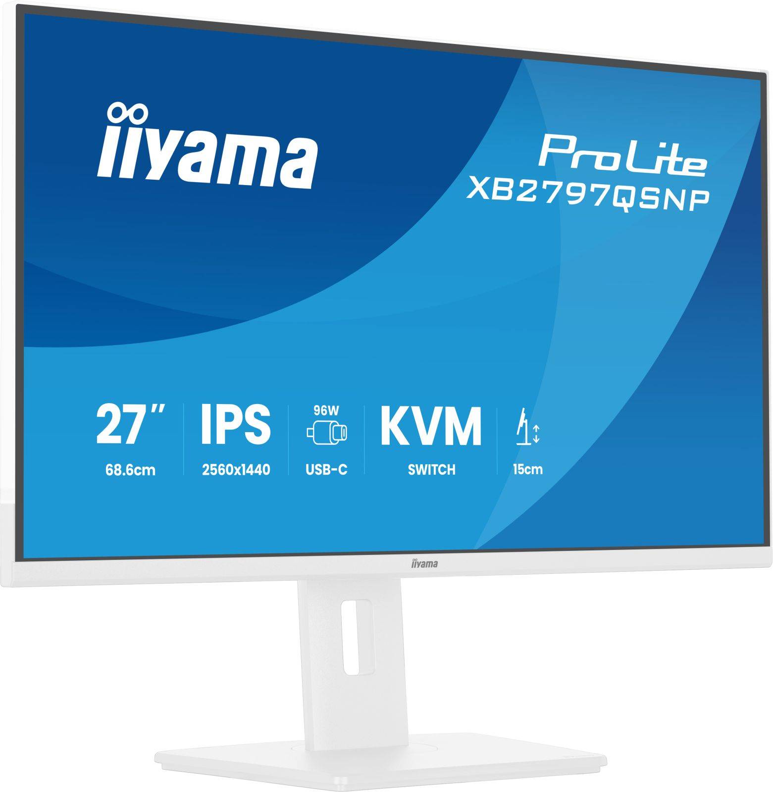 iiyama 27iWIDE LCD QHD IPS panel LED Bl. Adaptive Sync USB-Hub 2xOut v3.2 Flachbildschirm TFT/LCD