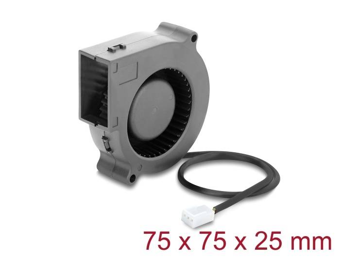 DELOCK Radiallüfter/Lüftergebläse 12V DC 75x75x25mm 3 Pin