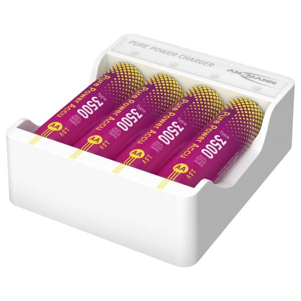 Ansmann Pure Power Set, Ladegerät inkl. 4x Mignon AA 1,5V Li-Ion Akkus, inkl. USB-C Ladekabel