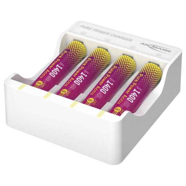 Ansmann Pure Power Set, Ladegerät inkl. 4x Micro AAA 1,5V Li-Ion Akkus, inkl. USB-C Ladekabel
