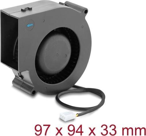 DELOCK Radiallüfter/Lüftergebläse 12V DC 97x94x33mm 3 Pin