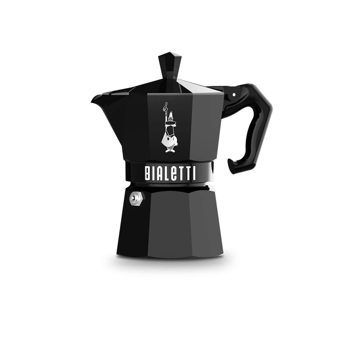 Bialetti Moka Exclusive, Mokka-Kanne, Schwarz, Aluminium, 3 Tassen, Thermoplast, 1 Stück(e)