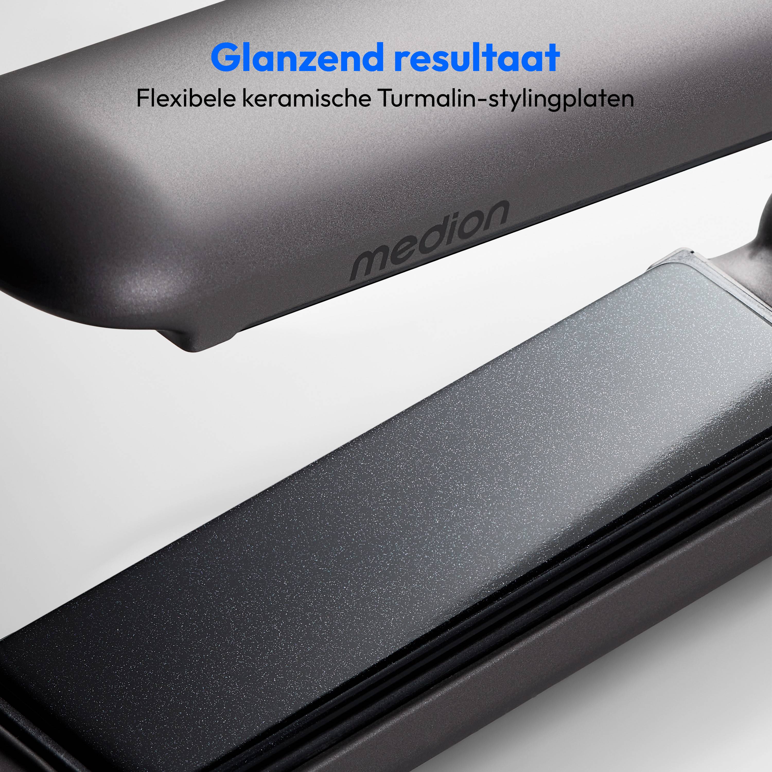 MEDION LIFE HS2 kabelloses Glätteisen, Glätteisen, Warm, Tasten, 165 °C, 210 °C, Schwarz