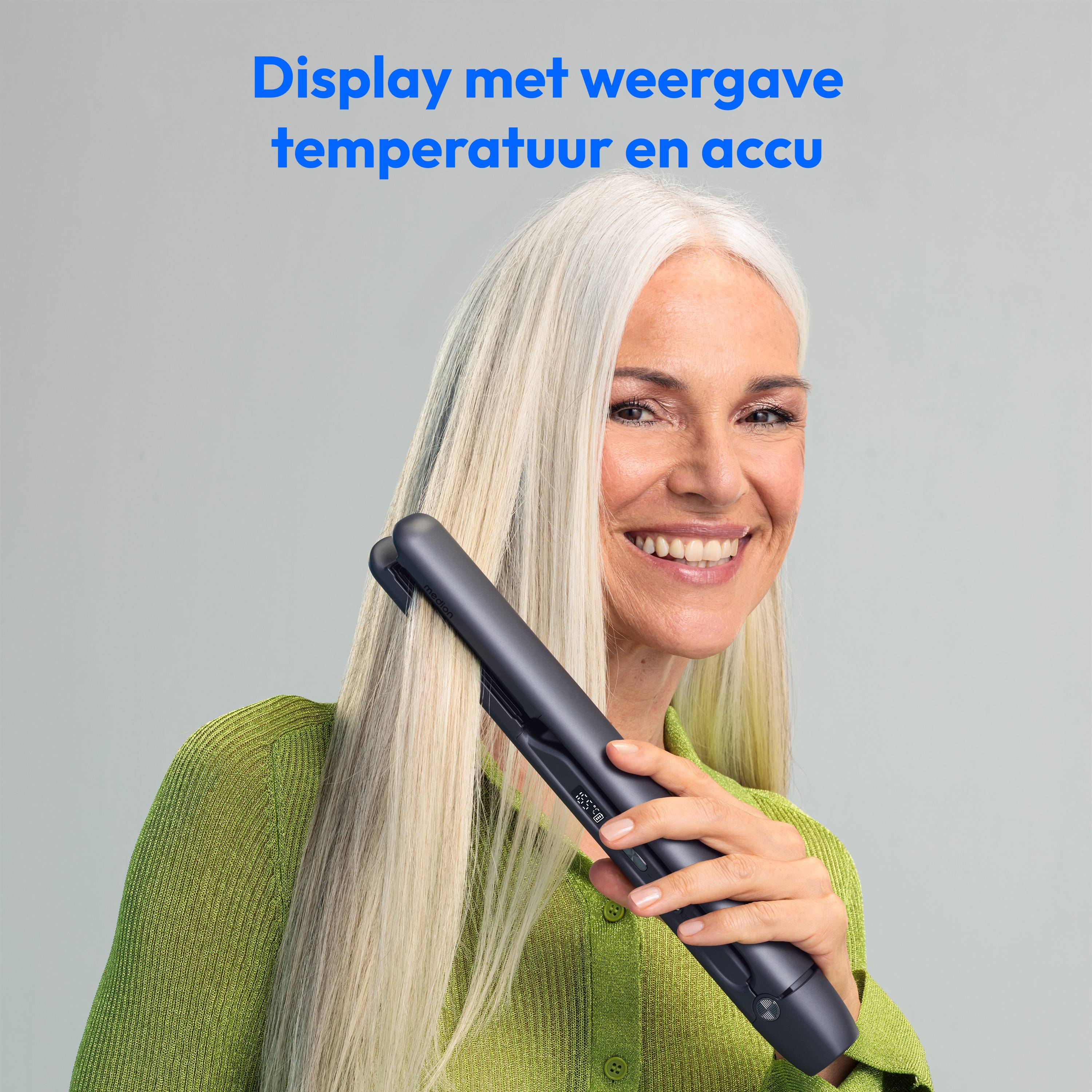 MEDION LIFE HS2 kabelloses Glätteisen, Glätteisen, Warm, Tasten, 165 °C, 210 °C, Schwarz
