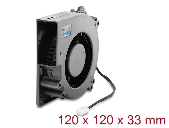 DELOCK Radiallüfter/Lüftergebläse 12V DC 120x120x33mm 3 Pin