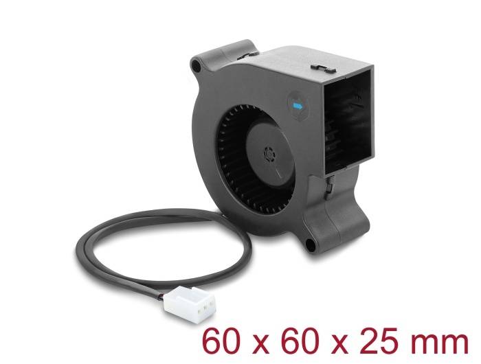 DELOCK Radiallüfter/Lüftergebläse 12V DC 60x60x25mm 3 Pin