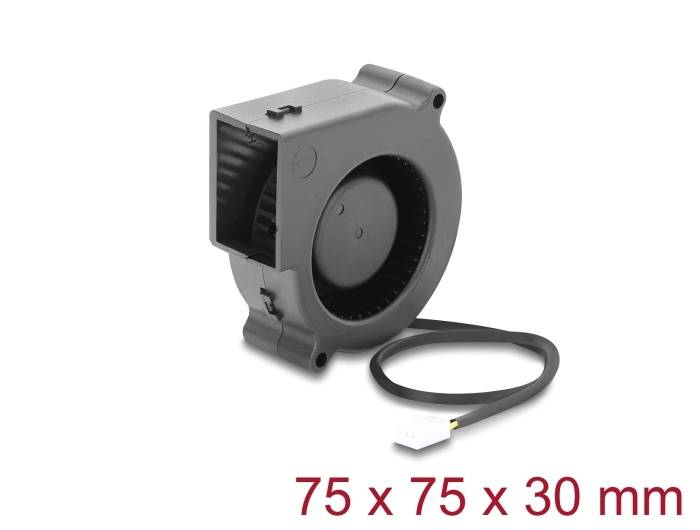 DELOCK Radiallüfter/Lüftergebläse 12V DC 75x75x30mm 3 Pin