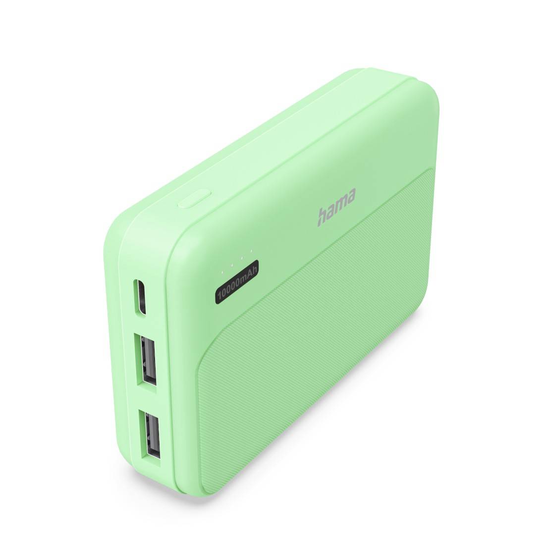 hama 00201771 Power Pack "Pocket 10", 10000mAh, Ausgänge: 2x USB-A, Grün