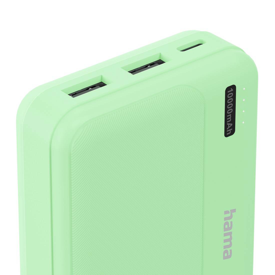 hama 00201771 Power Pack "Pocket 10", 10000mAh, Ausgänge: 2x USB-A, Grün
