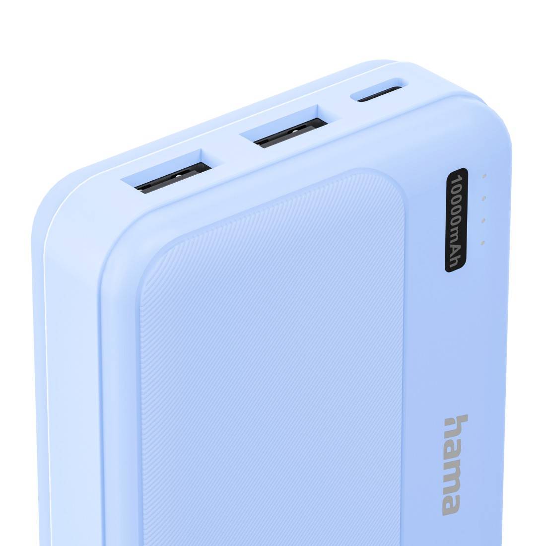 hama 00201772 Power Pack "Pocket 10", 10000mAh, Ausgänge: 2x USB-A, Blau