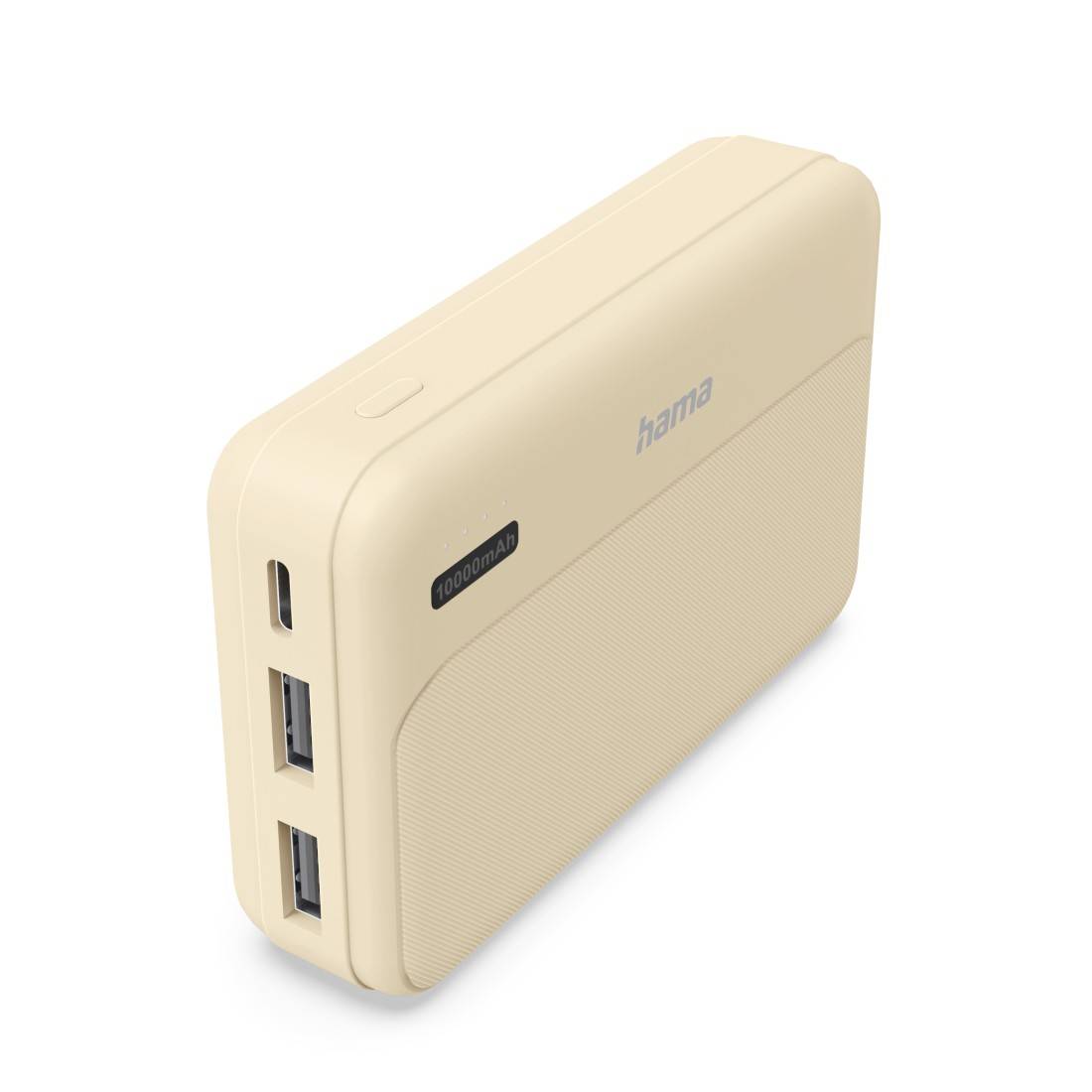 hama 00201773 Power Pack "Pocket 10", 10000mAh, Ausgänge: 2x USB-A, Sand