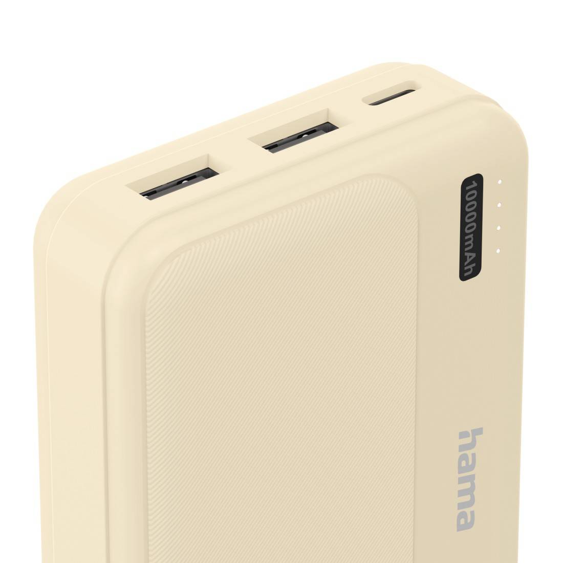 hama 00201773 Power Pack "Pocket 10", 10000mAh, Ausgänge: 2x USB-A, Sand