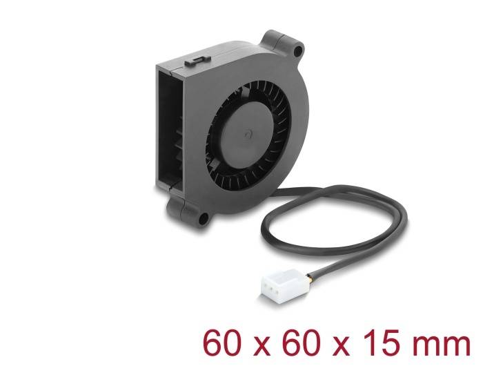 DELOCK Radiallüfter/Lüftergebläse 12V DC 60x60x15mm 3 Pin