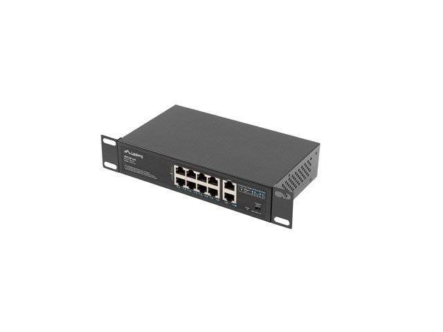 LANBERG Switch 8-Port 100MB PoE+/2x1Gb unmanag. 10/19 120W Multimedia-Technik Switche