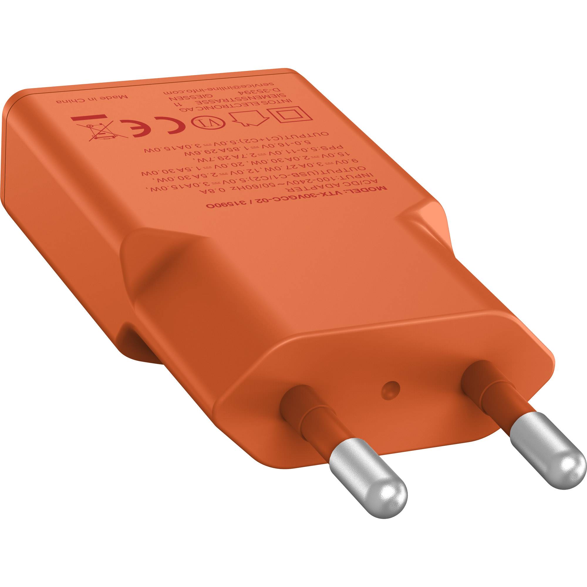 InLine USB-C Ladegerät - 30W - GaN - Dual USB-C - PD/PPS - Papaya/orange
