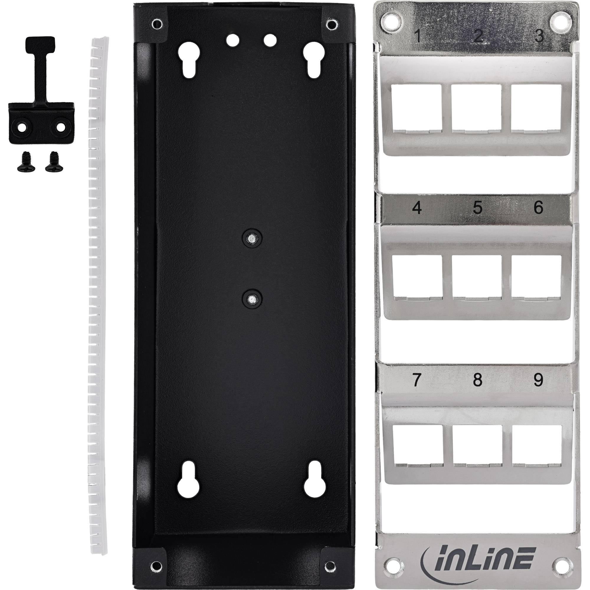 InLine® Verteilerkasten 9-Port Cat.6A Wand-/Hutschiene inkl. Keystone-Module Netzwerk-Infrastruktur