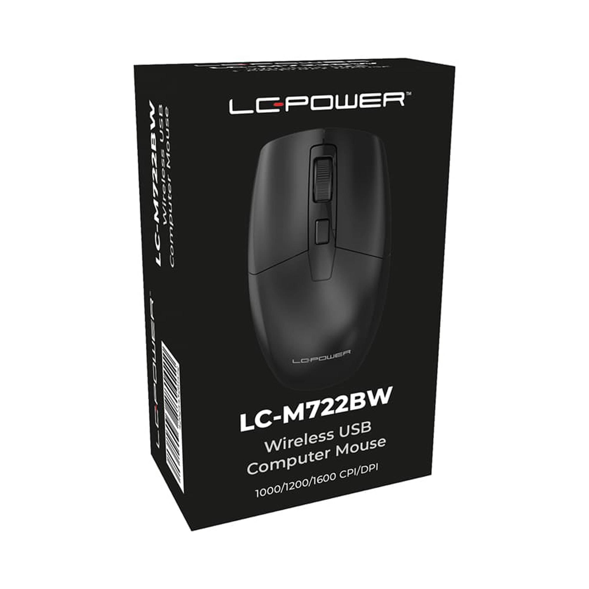 LC-Power Maus M722BW 2.4GHz-funk schwarz - Maus - 1.600 dpi