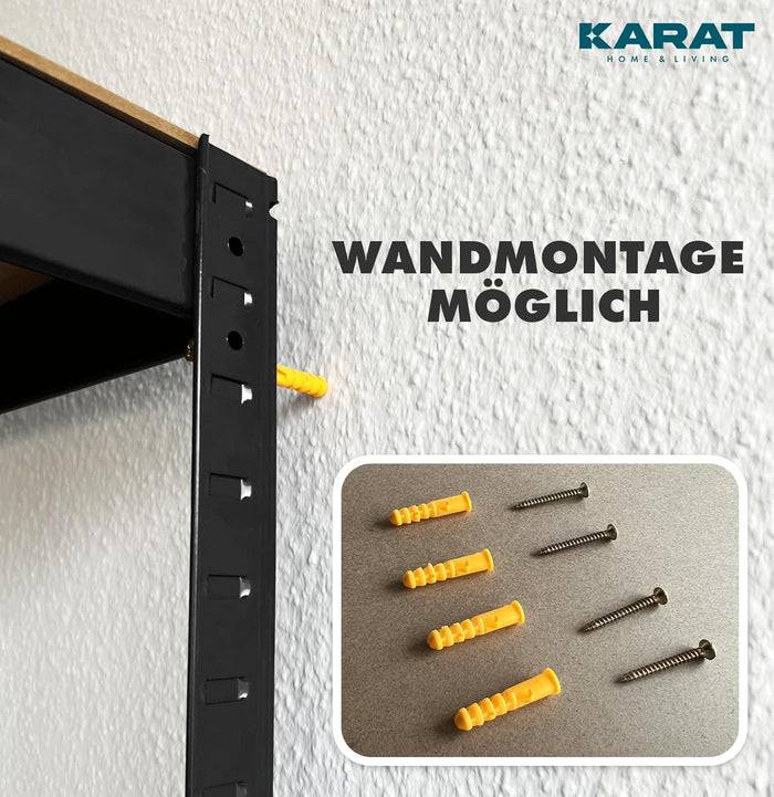 FLOORDIREKT Schwerlastregal -Traglast bis 1250 kg - Individuell einsetzbar - Schwarz - 150 x 75 x 30 cm