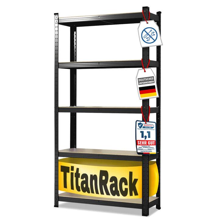 FLOORDIREKT Schwerlastregal -Traglast bis 1250 kg - Individuell einsetzbar - Schwarz - 180 x 90 x 40 cm