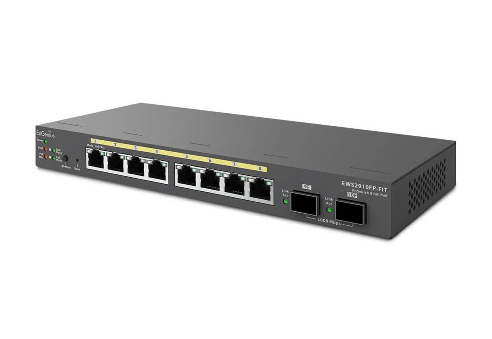 EnGenius Switch full managed Layer 2+• 8x 1 GbE• PoE Budget 110W• at• 2x - Switch - 1 Gbps