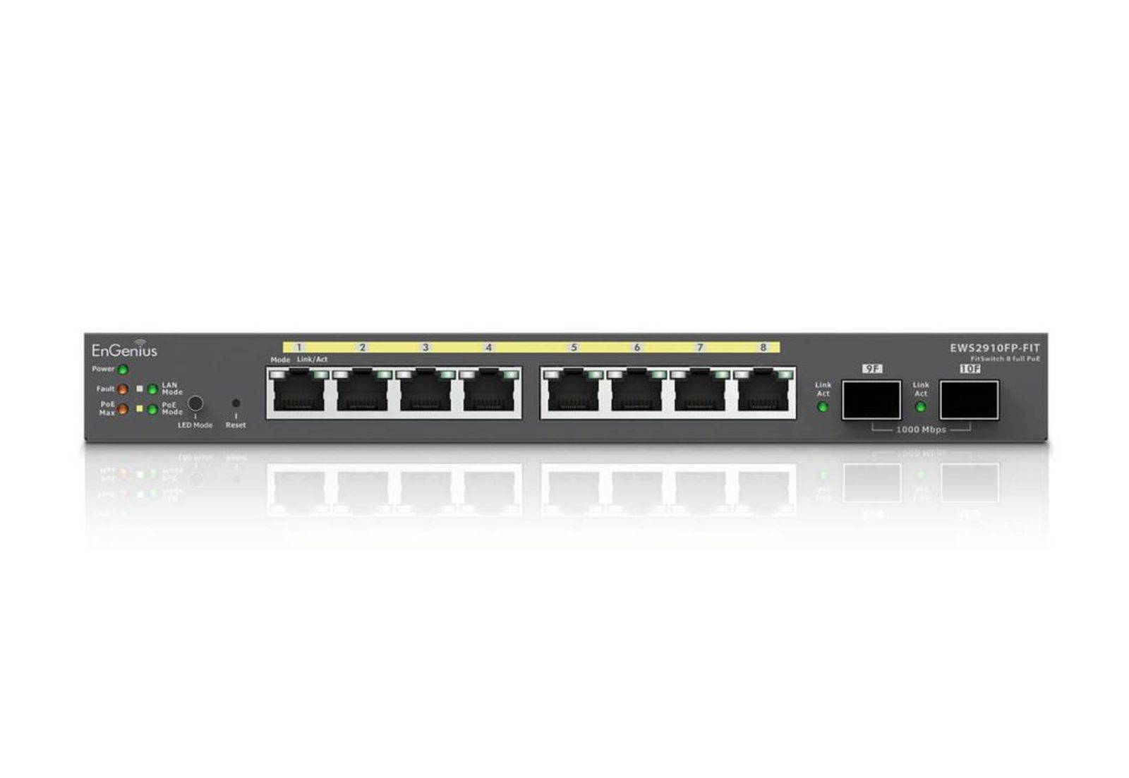 EnGenius Switch full managed Layer 2+• 8x 1 GbE• PoE Budget 110W• at• 2x - Switch - 1 Gbps