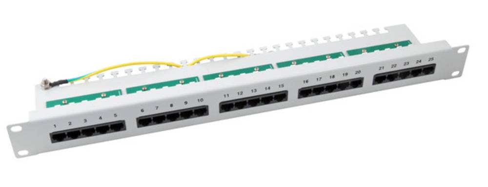 Telekom + LSA Systeme Patch Panel 25 x RJ45 8/4 1HE ISDN, RAL9005, Cat. 3 - 1 VPE = 10 Stï¿½ck +