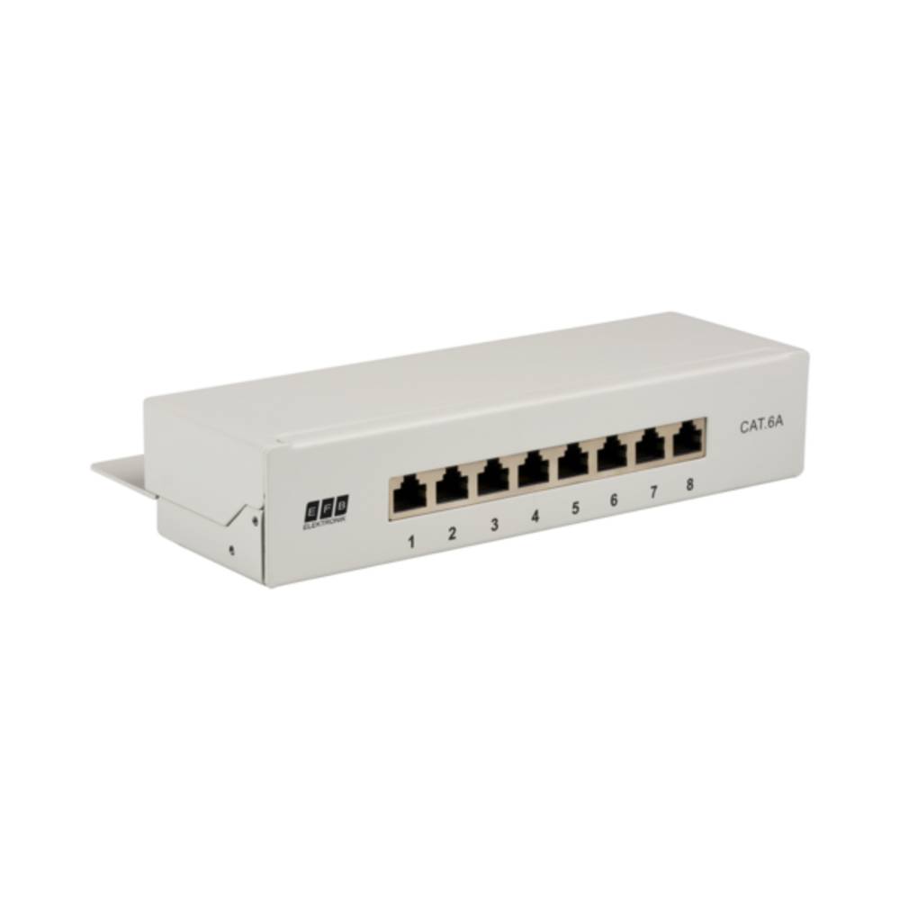 Patchpanel Mini-Patchpanel STP 8xRJ45 Cat.6A, 10?, 1HE, RAL7035 grau - 1 VPE = 20 Stï¿½ck