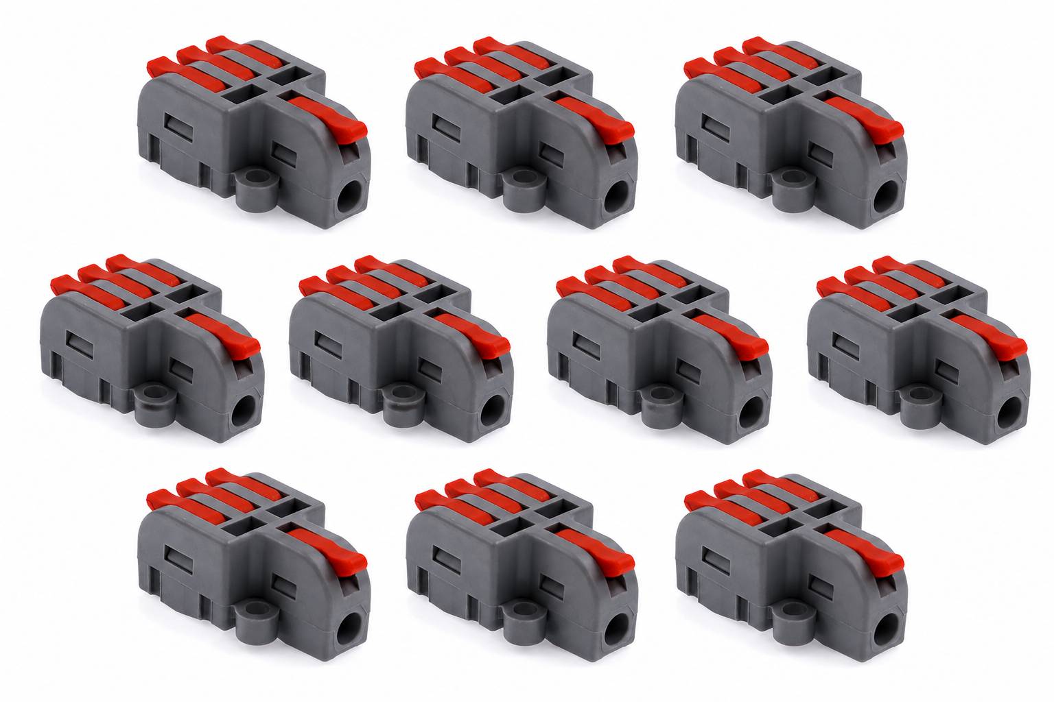 Kaiser Electronics 10er Pack 1+3 Durchgangsklemme 4mm² 600V für flexibele und starre Kabel 1 + 3